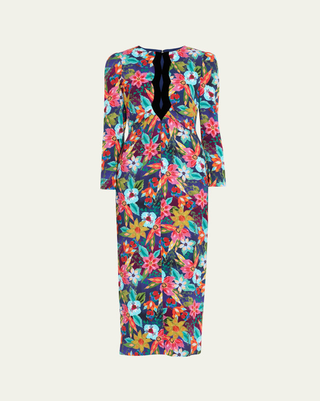 Jinx-C Velvet Cutout Midi Dress